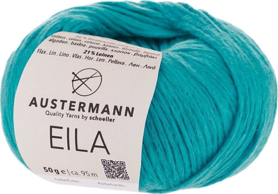 Fil à tricoter Austermann Eila 90314-07 Turquoise Fil à tricoter