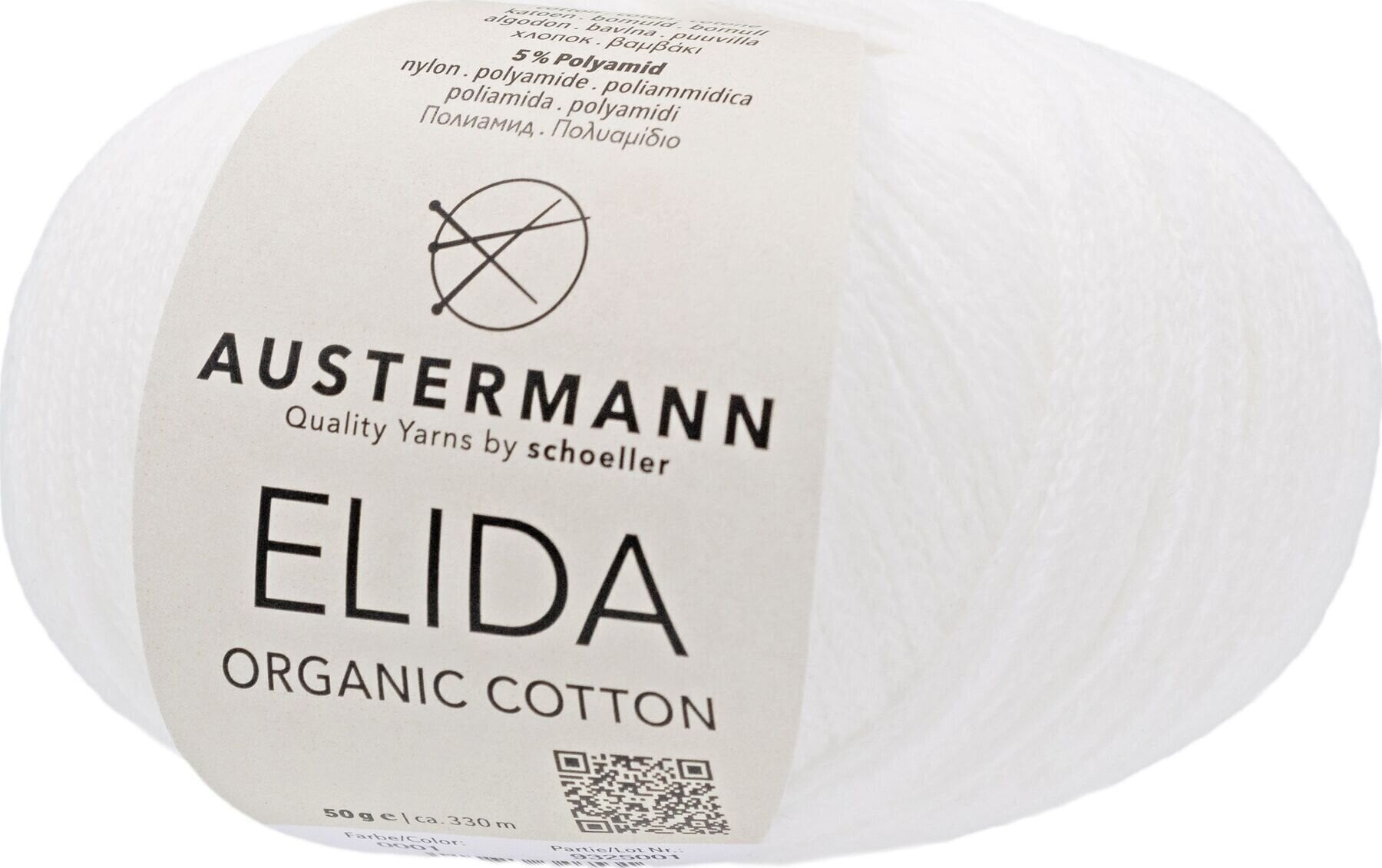 Pređa za pletenje Austermann Elida 90361-01 White Pređa za pletenje