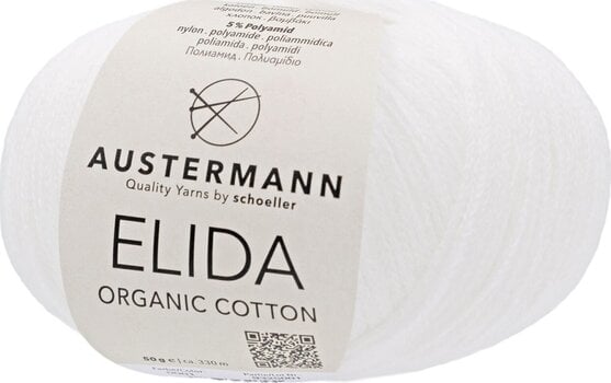 Pređa za pletenje Austermann Elida 90361-01 White Pređa za pletenje - 1