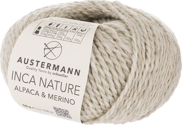 Fil à tricoter Austermann Inca Nature 90359-02 Beige Mottled Fil à tricoter