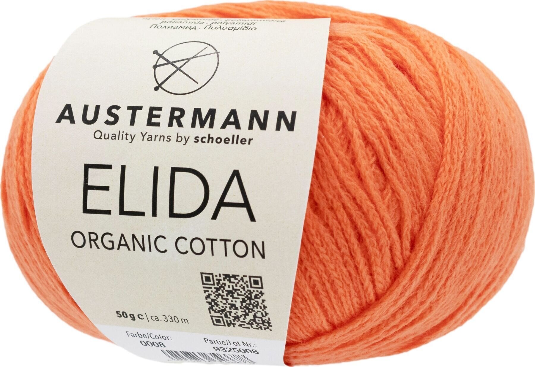 Pređa za pletenje Austermann Elida 90361-08 Orange Pređa za pletenje