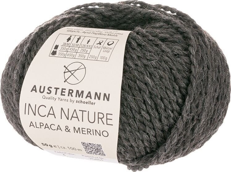 Fil à tricoter Austermann Inca Nature 90359-04 Anthracite Mottled Fil à tricoter
