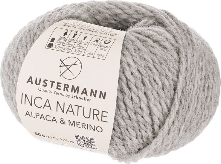 Fil à tricoter Austermann Inca Nature 90359-06 Silver Mottled Fil à tricoter