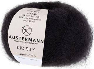 Pređa za pletenje Austermann Kid Silk 98233-02 Black Pređa za pletenje