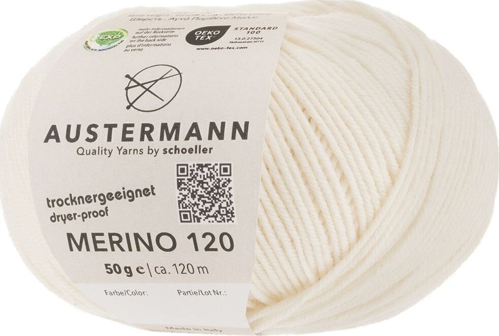 Strickgarn Austermann Merino 120 97613-110 Natural Strickgarn