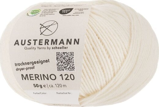 Strickgarn Austermann Merino 120 97613-110 Natural Strickgarn - 1