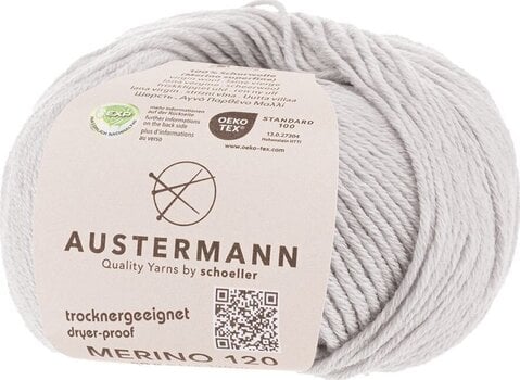 Strickgarn Austermann Merino 120 97613-128 Light Grey Strickgarn - 1