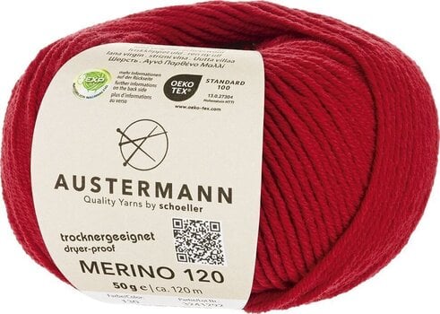 Fire de tricotat Austermann Merino 120 97613-130 Ruby Fire de tricotat - 1