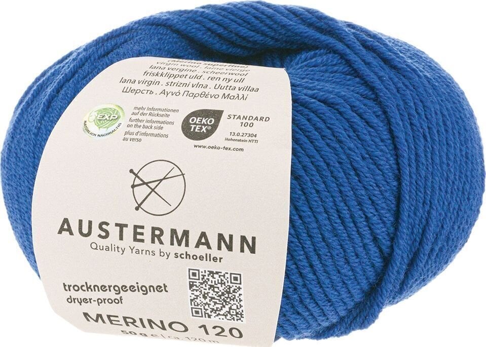 Pređa za pletenje Austermann Merino 120 97613-132 Royal Blue Pređa za pletenje