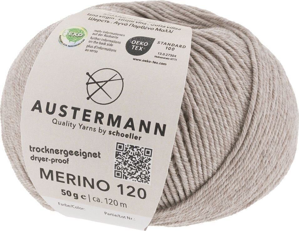 Pređa za pletenje Austermann Merino 120 97613-137 Beige Mottled Pređa za pletenje