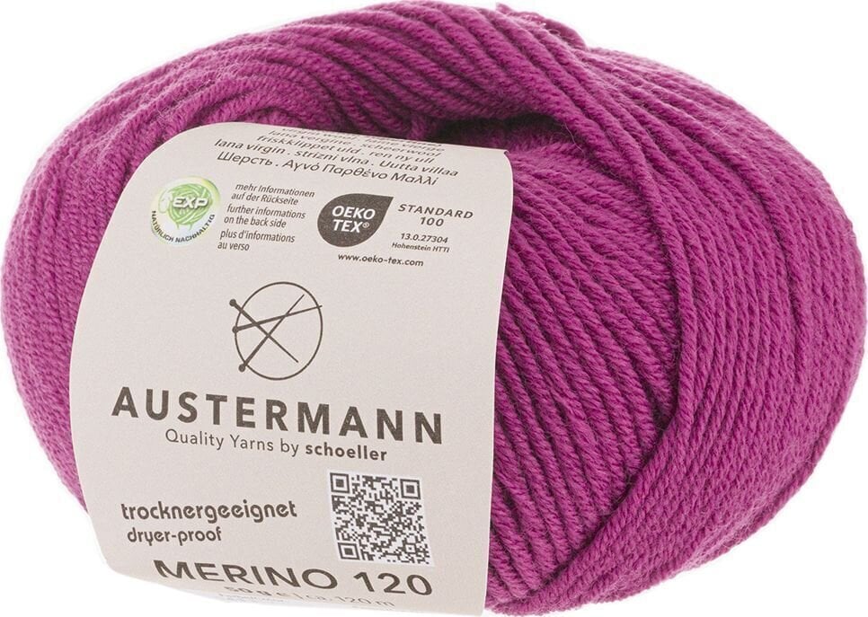 Strickgarn Austermann Merino 120 97613-141 Pink Lipstick Strickgarn