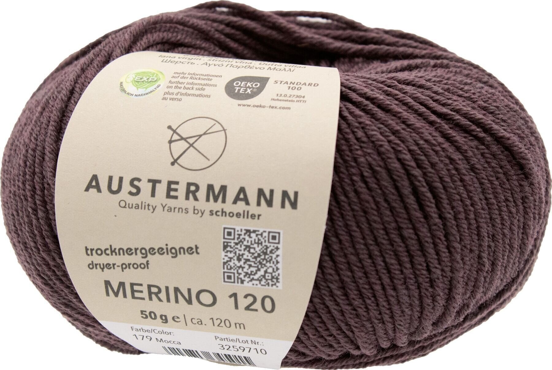 Pređa za pletenje Austermann Merino 120 97613-179 Mocha Pređa za pletenje