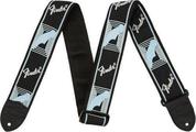 Fender 2'' Monogrammed Black/Light Grey/Blue Tekstylne gitarowe pasy