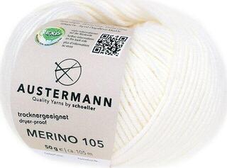 Knitting Yarn Austermann Merino 105 97612-301 White Knitting Yarn