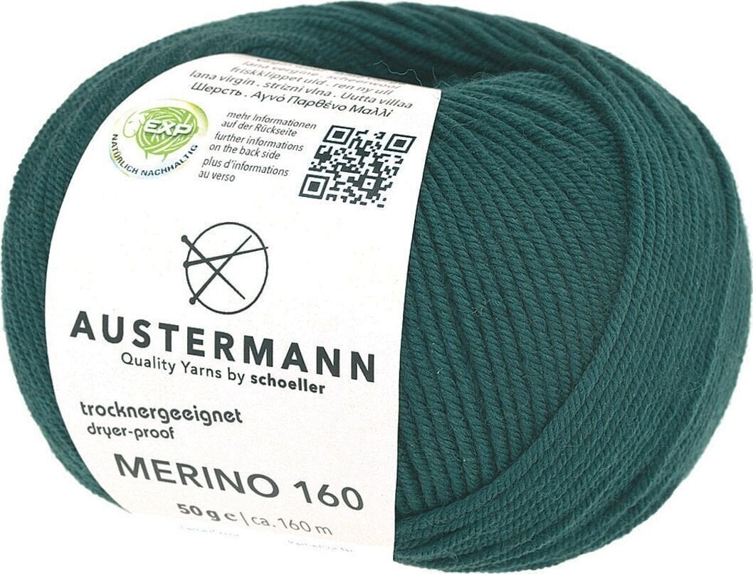 Knitting Yarn Austermann Merino 160 97610-221 Fir Knitting Yarn
