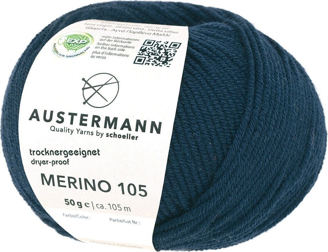 Pređa za pletenje Austermann Merino 105 97612-304 Navy Pređa za pletenje