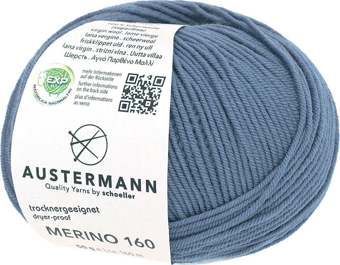 Pređa za pletenje Austermann Merino 160 97610-223 Denim Pređa za pletenje