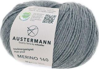Fil à tricoter Austermann Merino 160 97610-229 Grey Fil à tricoter