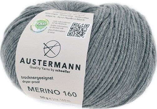 Fil à tricoter Austermann Merino 160 97610-229 Grey Fil à tricoter - 1