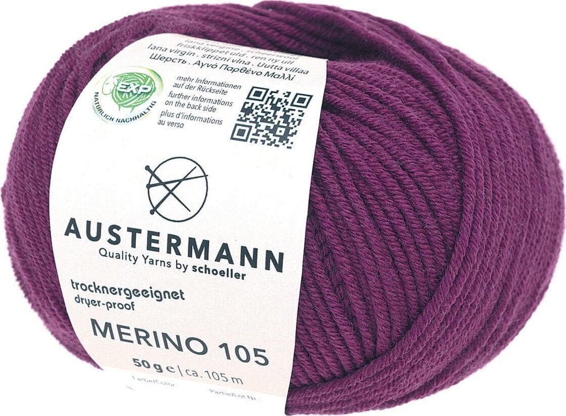 Pređa za pletenje Austermann Merino 105 97612-320 BlackBerry Pređa za pletenje