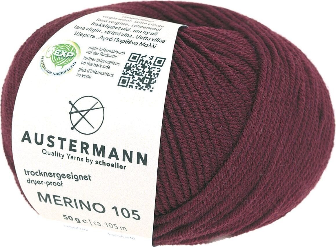Pređa za pletenje Austermann Merino 105 97612-325 Bordeaux Pređa za pletenje
