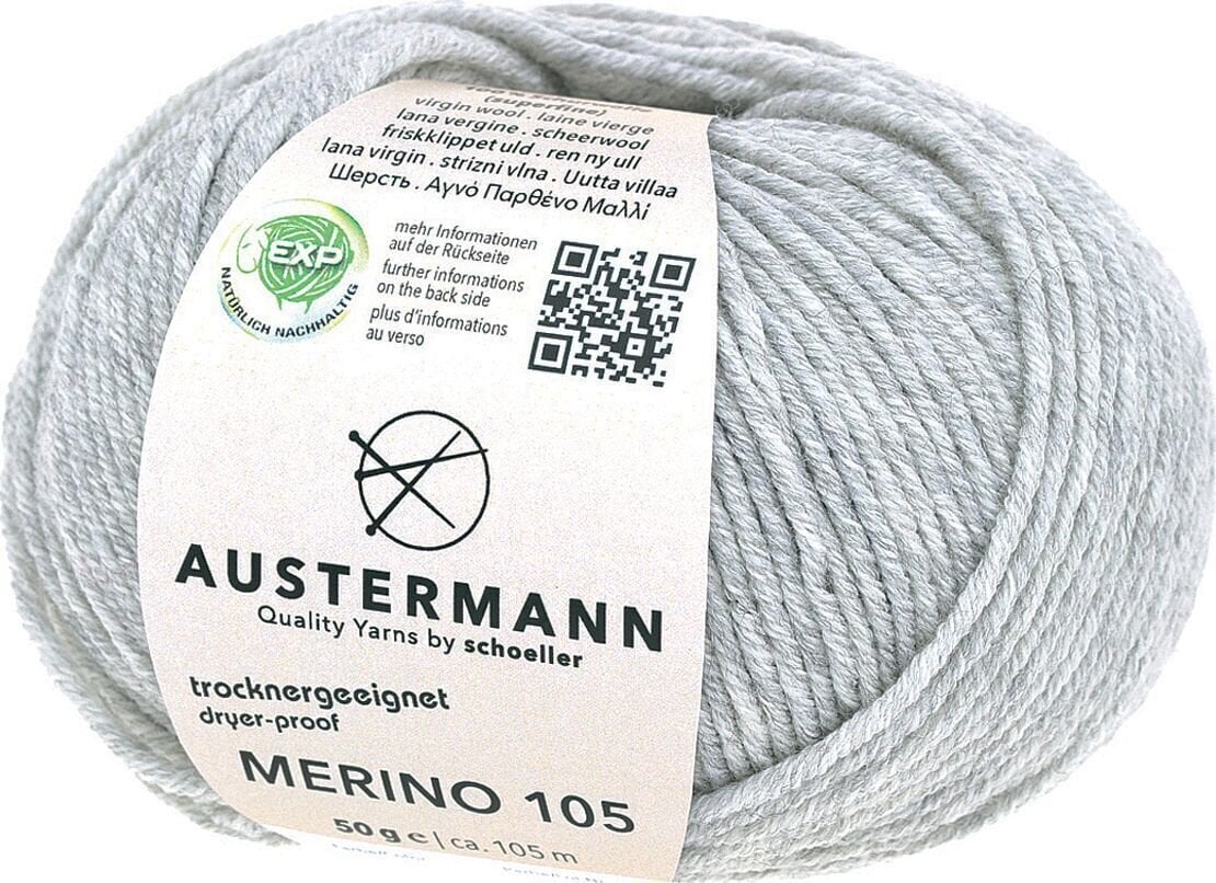 Neulelanka Austermann Merino 105 97612-328 Light Grey Neulelanka