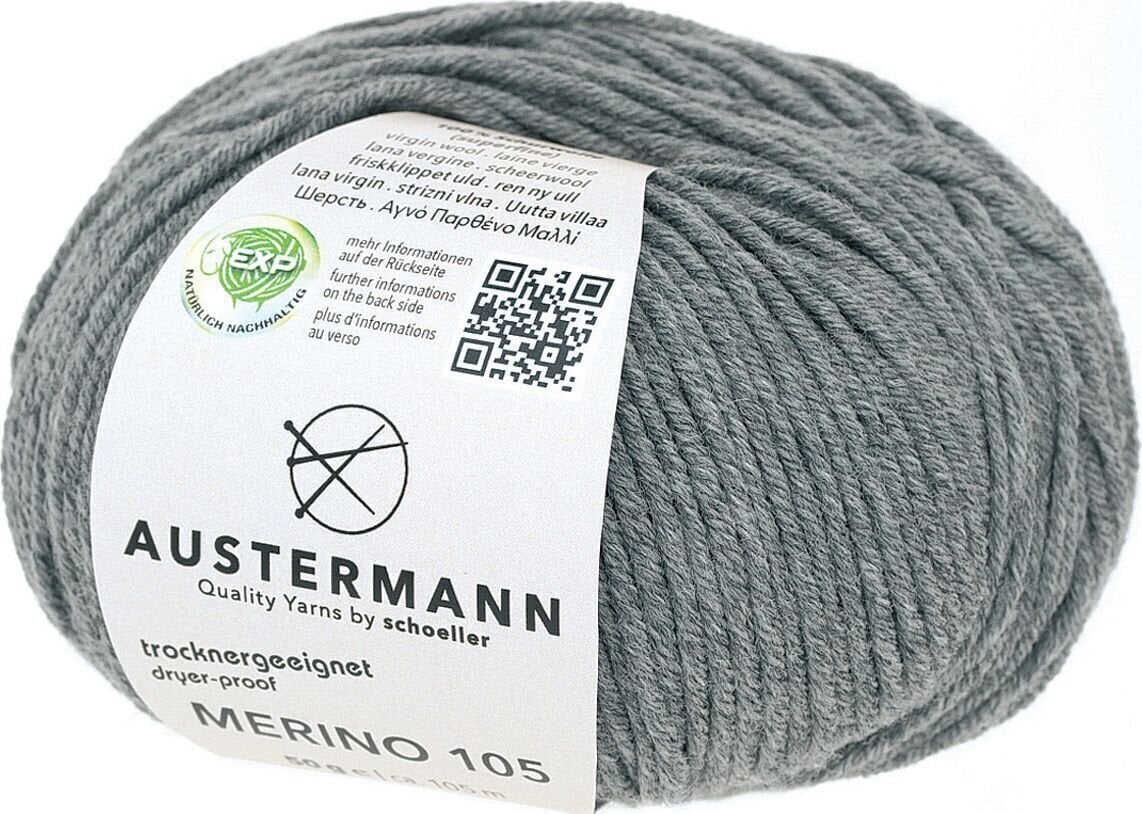 Strikkegarn Austermann Merino 105 97612-329 Grey Strikkegarn