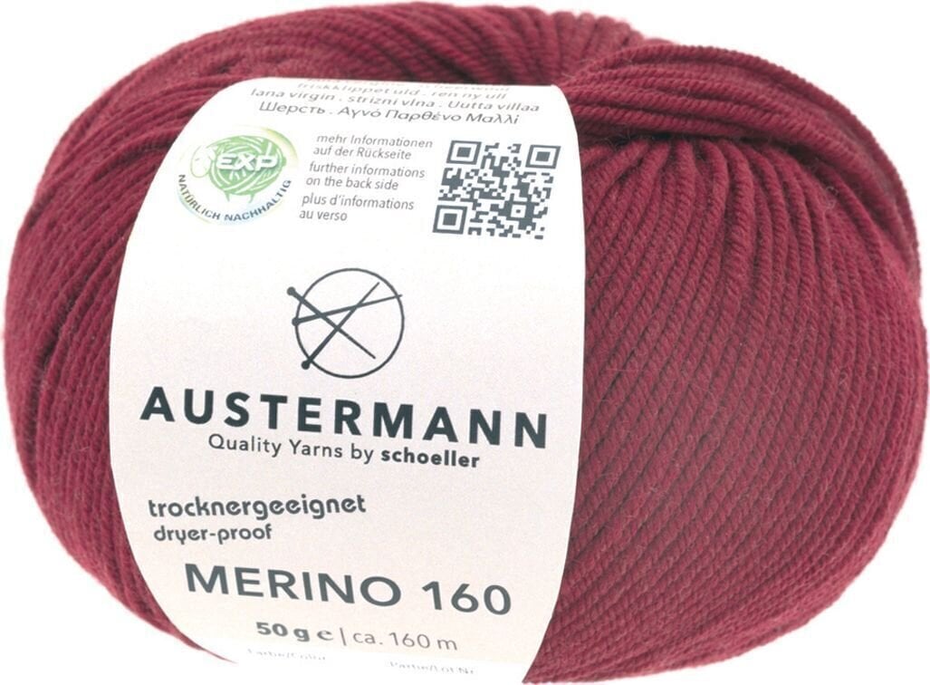 Pređa za pletenje Austermann Merino 160 97610-255 Wine Pređa za pletenje