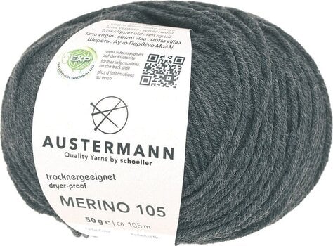 Strikkegarn Austermann Merino 105 97612-334 Anthracite Mottled Strikkegarn - 1