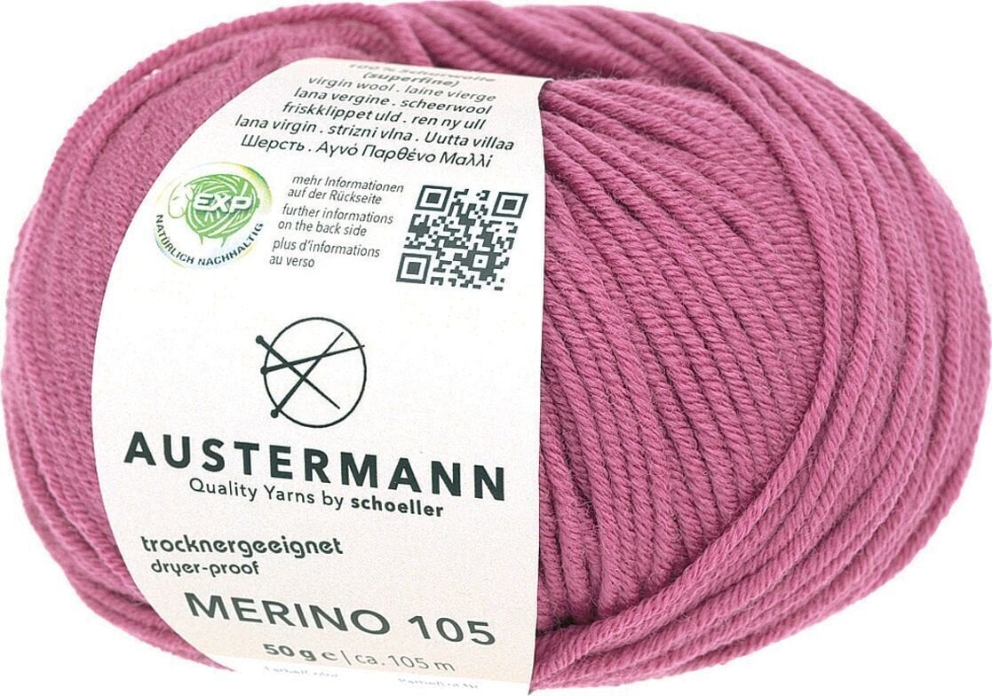Pređa za pletenje Austermann Merino 105 97612-341 Pink Lipstick Pređa za pletenje