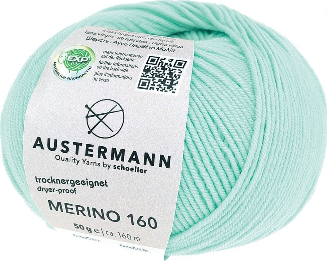 Pređa za pletenje Austermann Merino 160 97610-259 Mint Pređa za pletenje