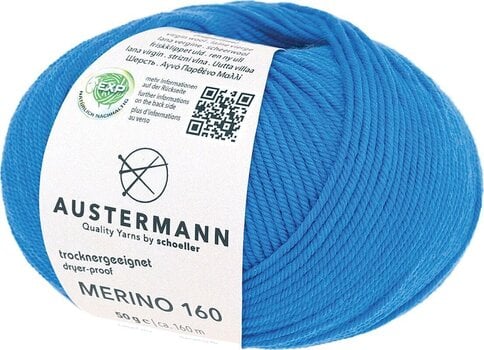 Fil à tricoter Austermann Merino 160 97610-260 Blue Fil à tricoter - 1