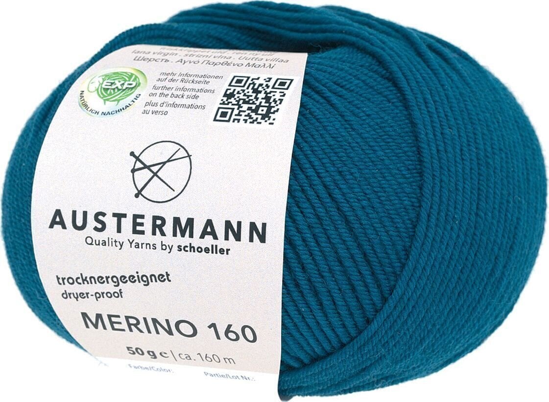 Fil à tricoter Austermann Merino 160 97610-263 Topaz Fil à tricoter
