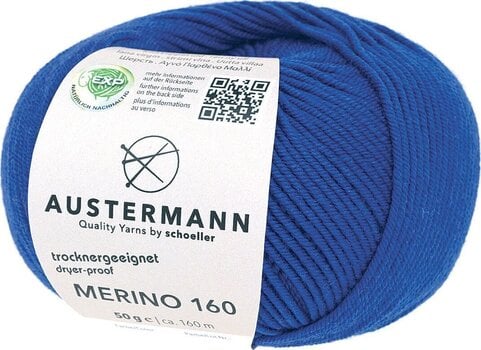 Pređa za pletenje Austermann Merino 160 97610-264 Electric Blue Pređa za pletenje - 1