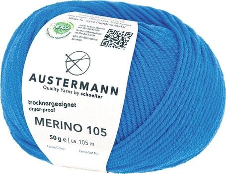 Pređa za pletenje Austermann Merino 105 97612-364 Blue Pređa za pletenje - 1