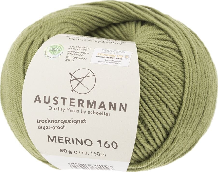 Fil à tricoter Austermann Merino 160 97610-270 Olive Fil à tricoter