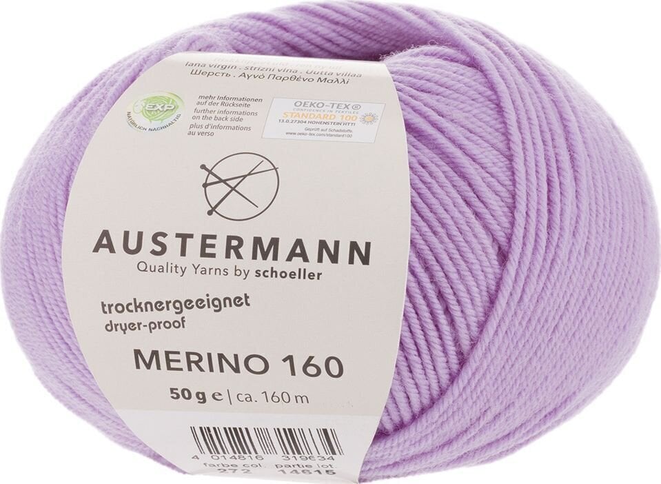 Pređa za pletenje Austermann Merino 160 97610-272 Lilac Pređa za pletenje
