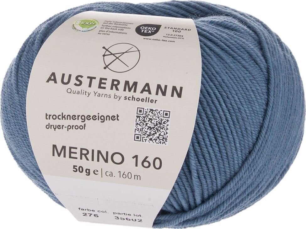 Fil à tricoter Austermann Merino 160 97610-276 Smoke Fil à tricoter