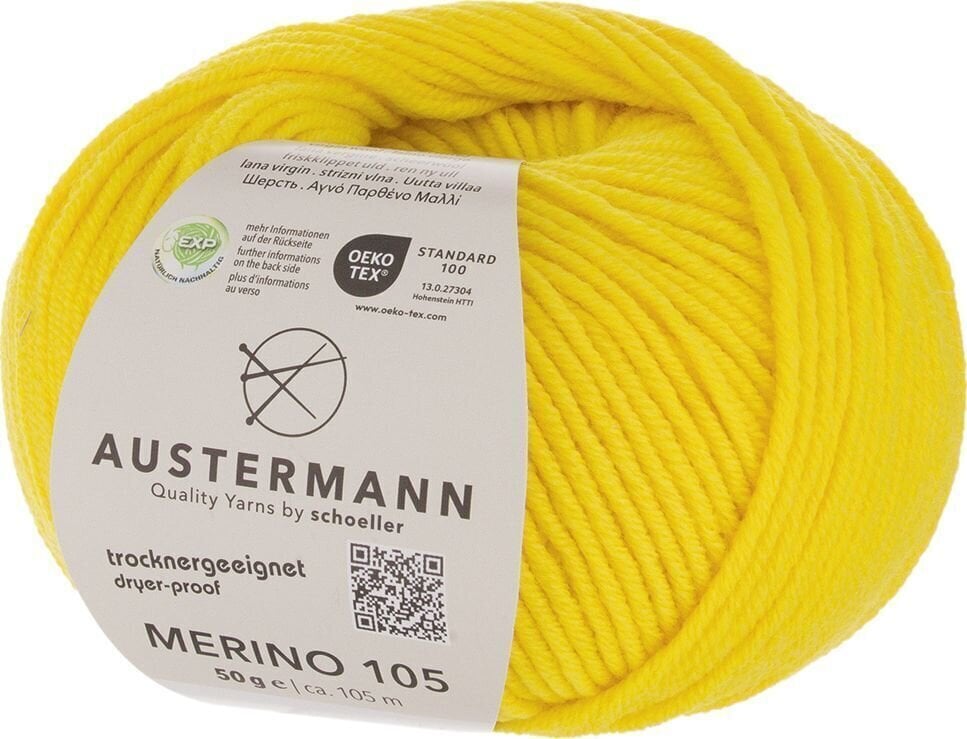 Pređa za pletenje Austermann Merino 105 97612-375 Lemon Pređa za pletenje