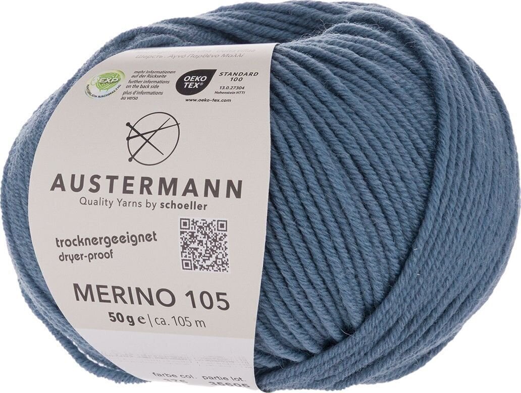 Strikkegarn Austermann Merino 105 97612-376 Smoke Strikkegarn
