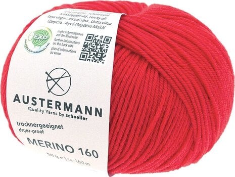 Pređa za pletenje Austermann Merino 160 97610-203 Red Pređa za pletenje - 1