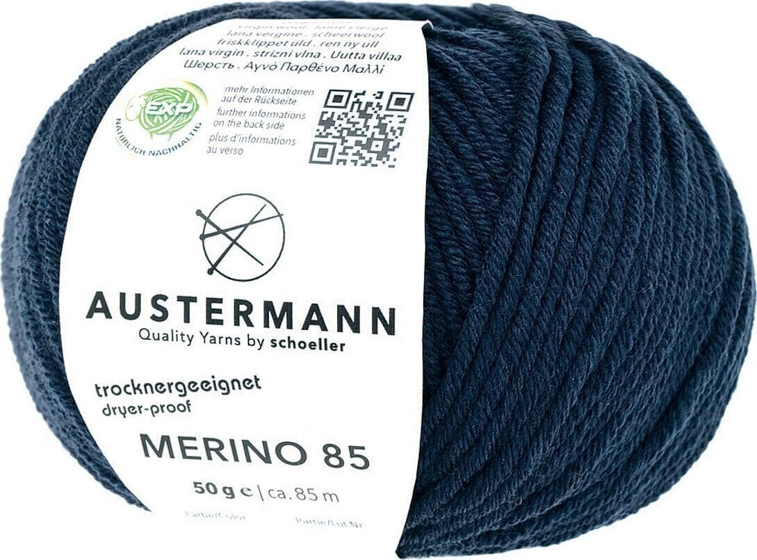 Pređa za pletenje Austermann Merino 85 97614-16 Navy Pređa za pletenje