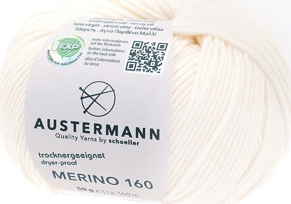 Pređa za pletenje Austermann Merino 160 97610-210 Natural Pređa za pletenje