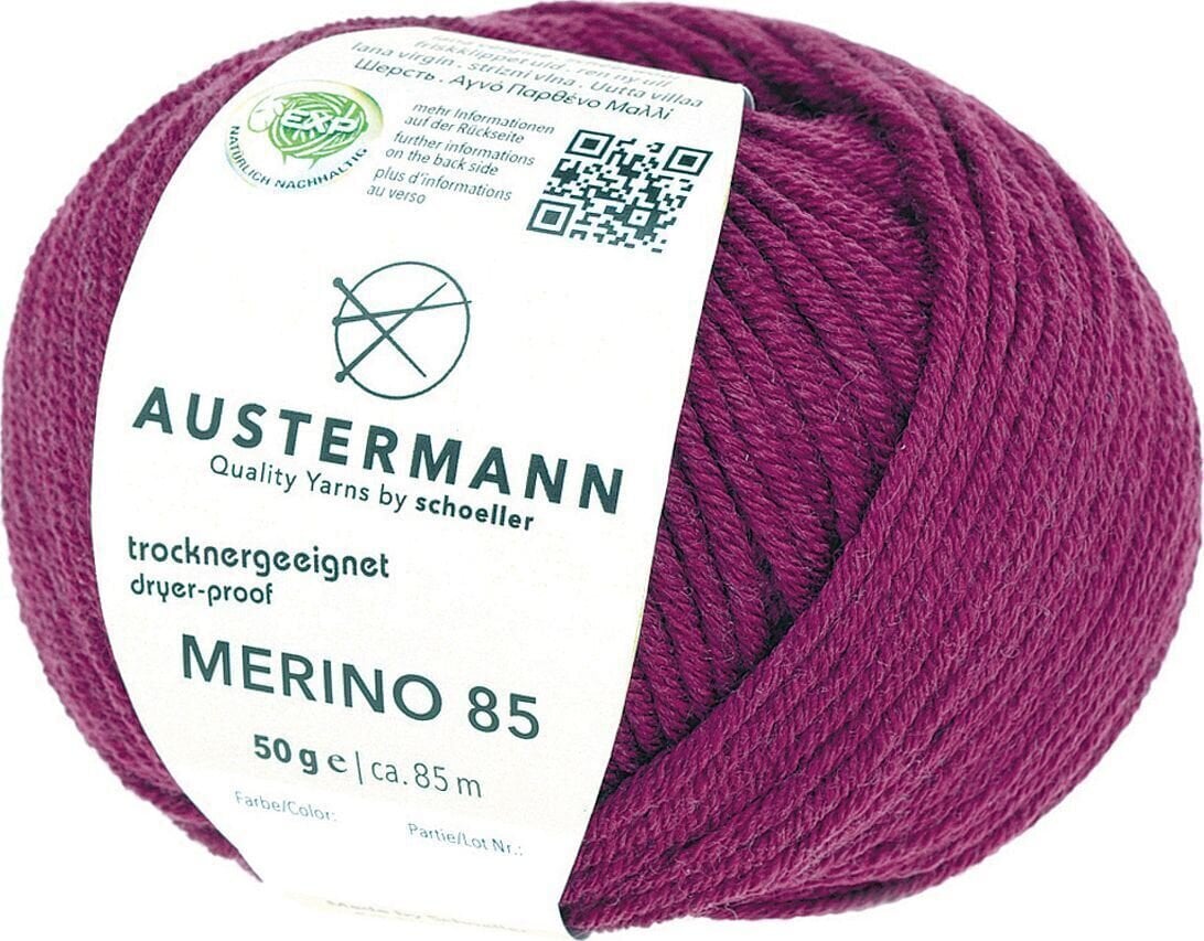 Pređa za pletenje Austermann Merino 85 97614-27 Aubergine Pređa za pletenje