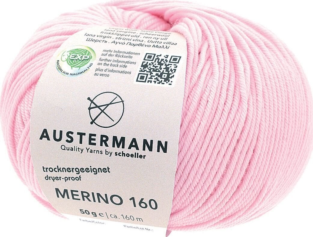 Pređa za pletenje Austermann Merino 160 97610-211 Rose Pređa za pletenje