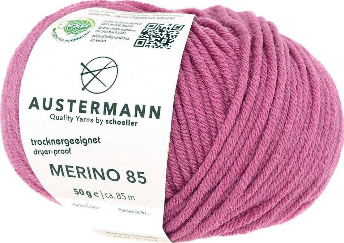 Fil à tricoter Austermann Merino 85 97614-49 Pink Lipstick Fil à tricoter