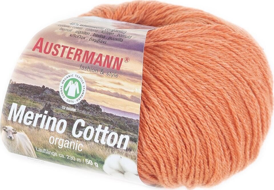 Pređa za pletenje Austermann Merino Cotton 98311-08 Orange Pređa za pletenje
