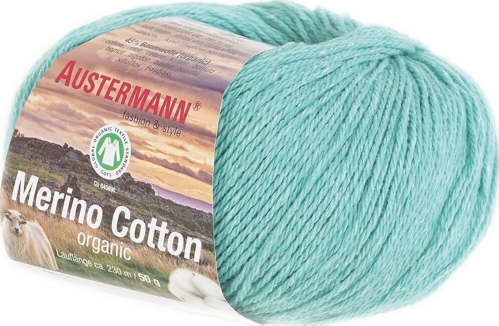 Pređa za pletenje Austermann Merino Cotton 98311-13 Turquoise Pređa za pletenje