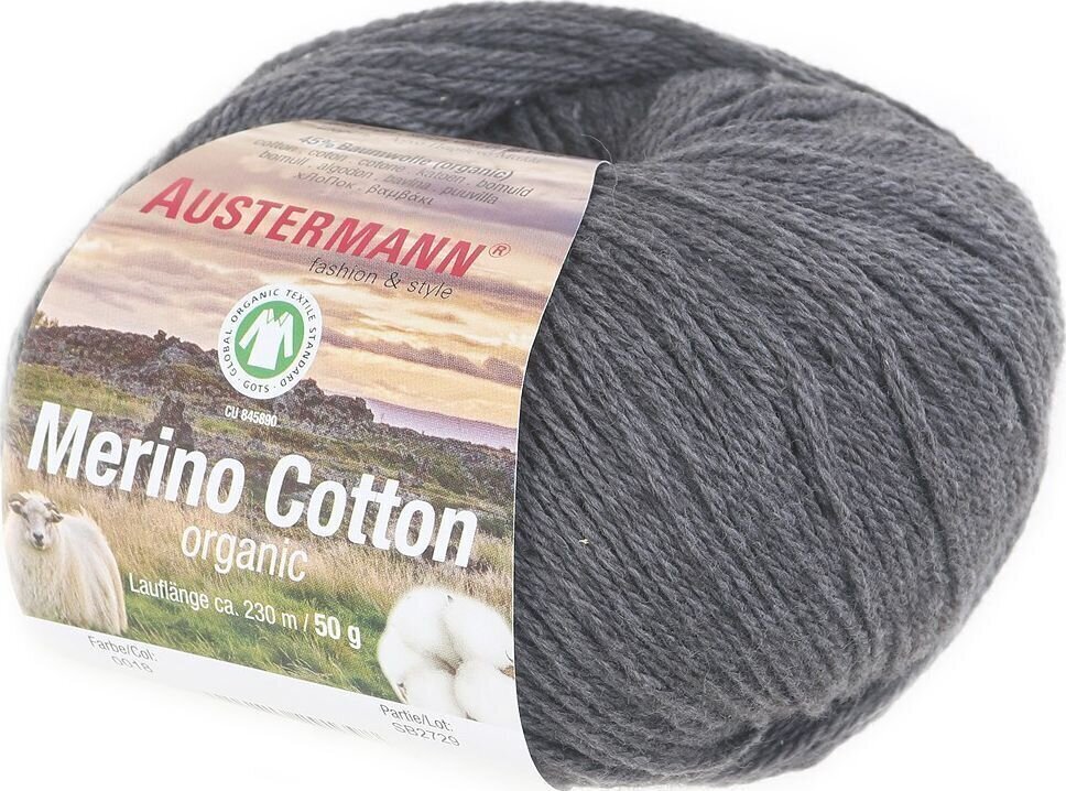 Pređa za pletenje Austermann Merino Cotton 98311-18 Dark Grey Pređa za pletenje