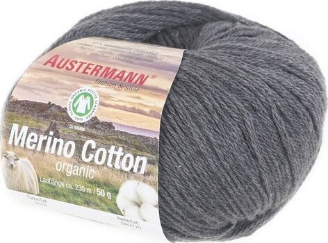 Pređa za pletenje Austermann Merino Cotton 98311-18 Dark Grey Pređa za pletenje - 1